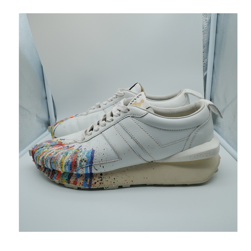 Gallery Dept x Lanvin Bumper Sneakers White Multi Color Paint Drip EU 43 US 10
